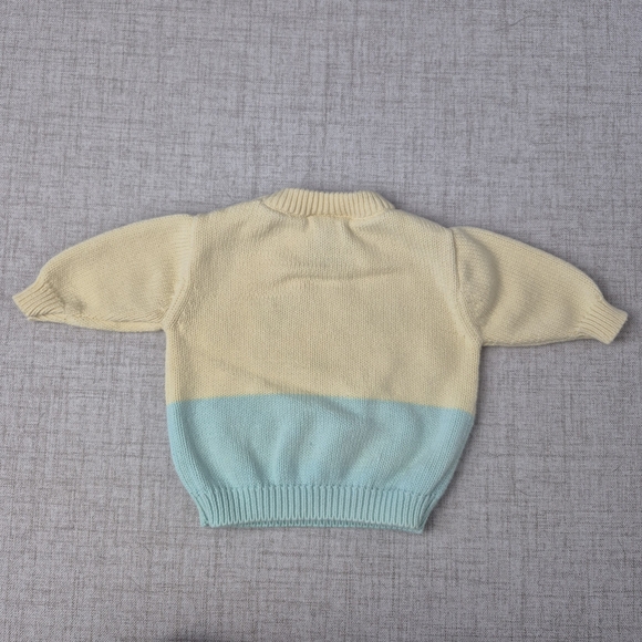 Y2K Vtg 2003 Carter’s Baby Giraffe Knit Sweater Cotton Pastel 0-3M - Picture 10 of 11